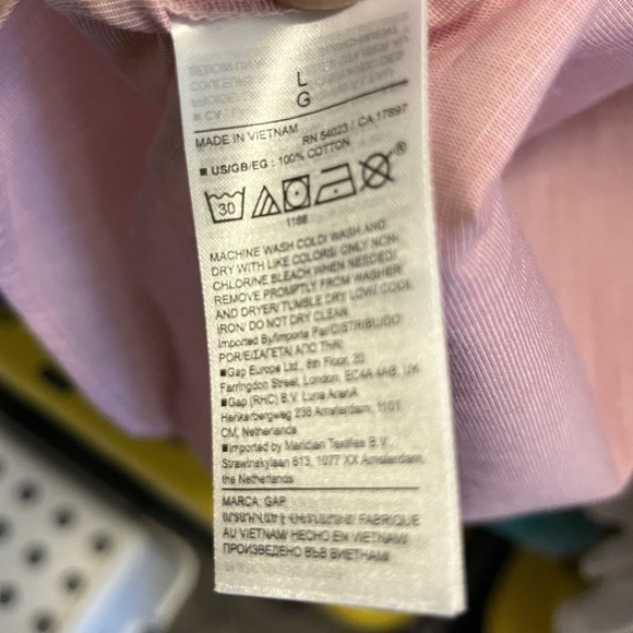 GAP Pink Rosetta Poplin PJ Shirt Size Large. New. - Picture 5 of 9